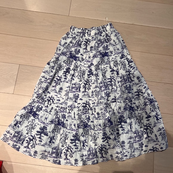 O.p.t Thalia midi skirt in XS - blue and white print - Picture 5 of 5